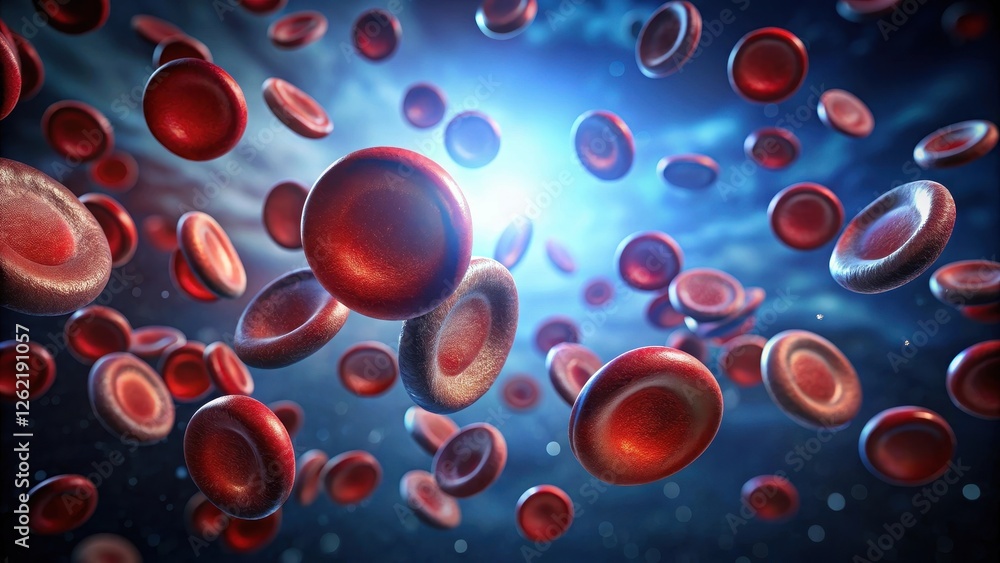 Microscopic View of Erythrocytes in Motion A Detailed Representation of Red Blood Cells Flowing Through a Vascular System Microscopic View of Erythrocytes in Motion A Detailed Representation of Red Blood Cells Flowing Through a Vascular System