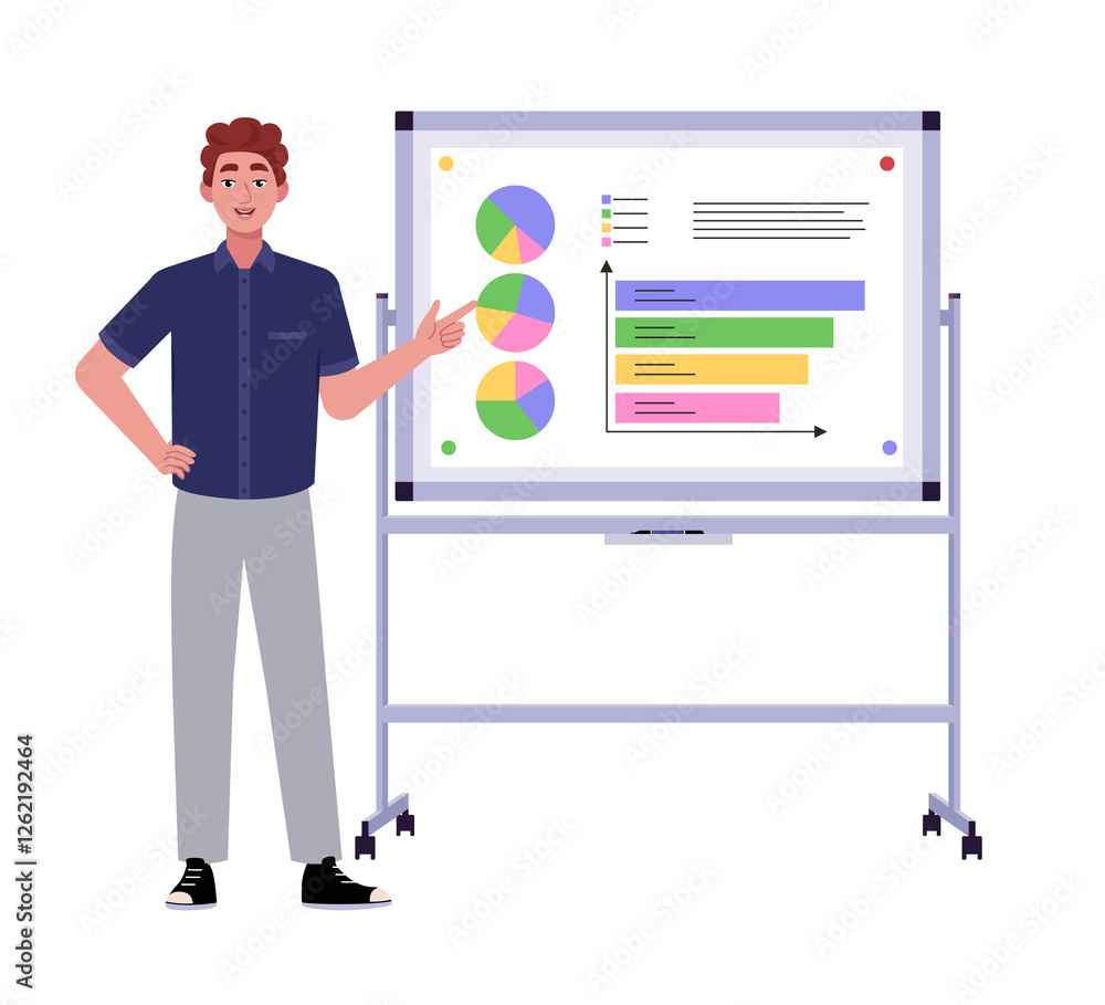 Fototapeta premium 022 - Сharacter with statistics