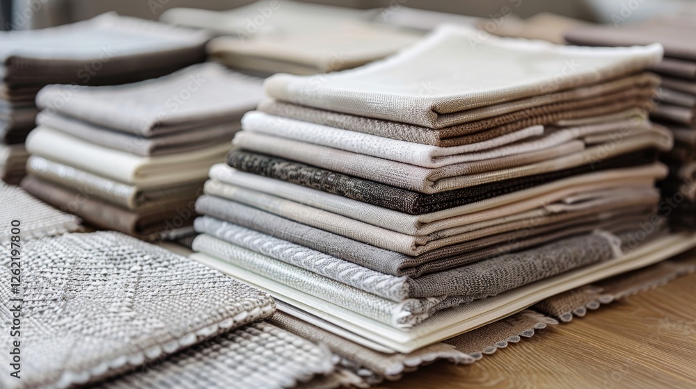 Inspiring mood board featuring fabric swatches and design materials on a rustic wooden table Inspiring mood board featuring fabric swatches and design materials on a rustic wooden table