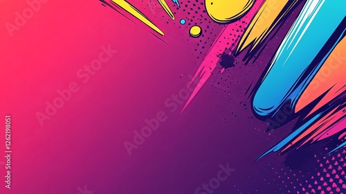 Vibrant colorful comic book style abstract background template with central copy space for impact