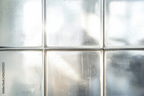 Six frosted glass blocks composing a translucent wall structure photo