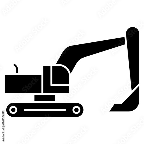 Excavator Glyph Icon