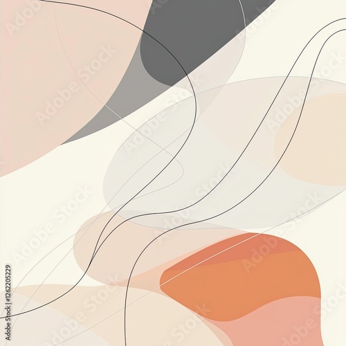Minimal curve lines and shapes abstract background