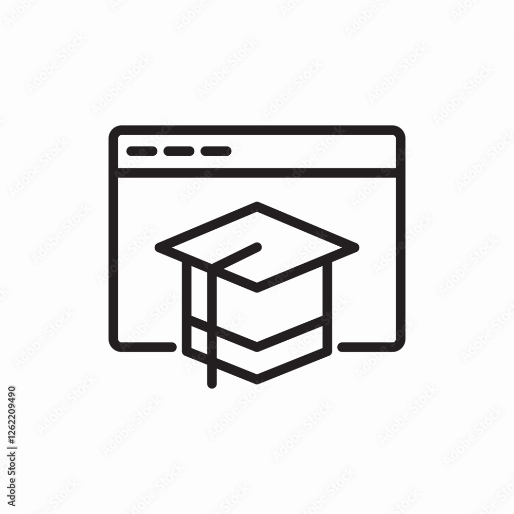 Online graduation icon vector sign Online graduation icon vector sign
