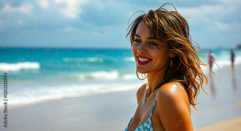 Woman on beach in summer same
Woman on beach in summer same