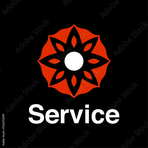 Orange flower, service company logo, vector graphic photo