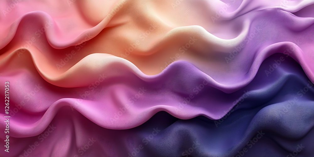 Obraz premium Pastel fabric waves, gradient colors, smooth texture, design background
