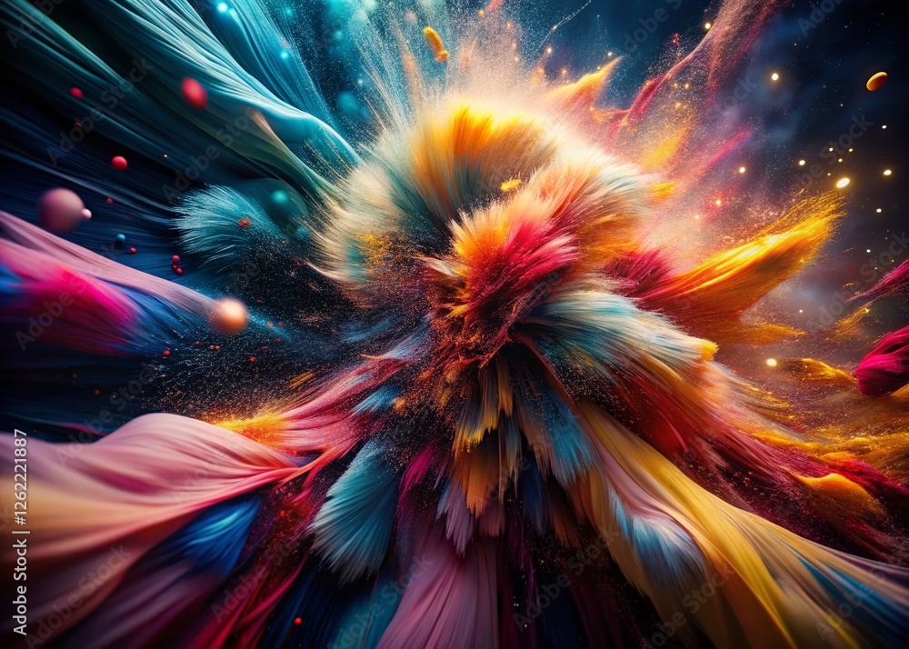Fototapeta premium Abstract Particle Swarm Motion: Dynamic Fashion Textile Design