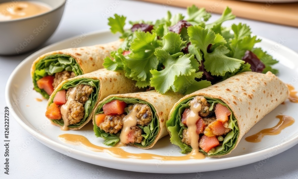 Delicious healthy wraps with fresh ingredients