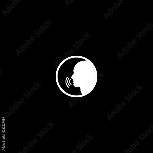 Person Speech Signal icon isolated on dark background