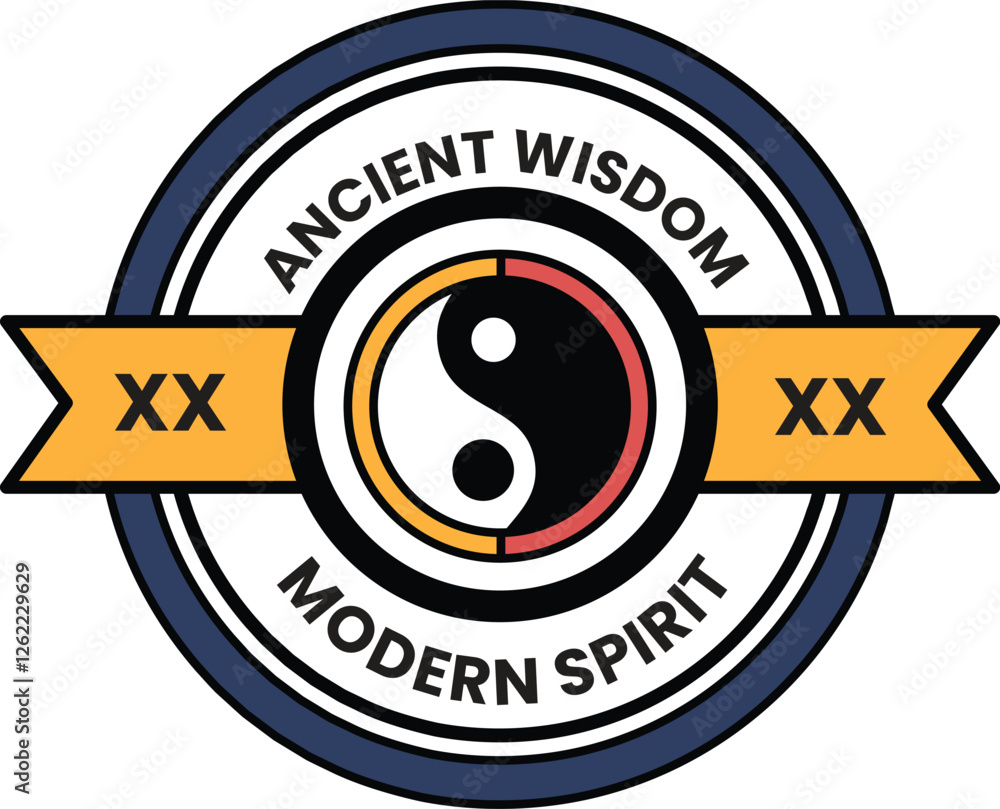 Fototapeta premium a yin and yang symbol in the center in the style of sign illustrations