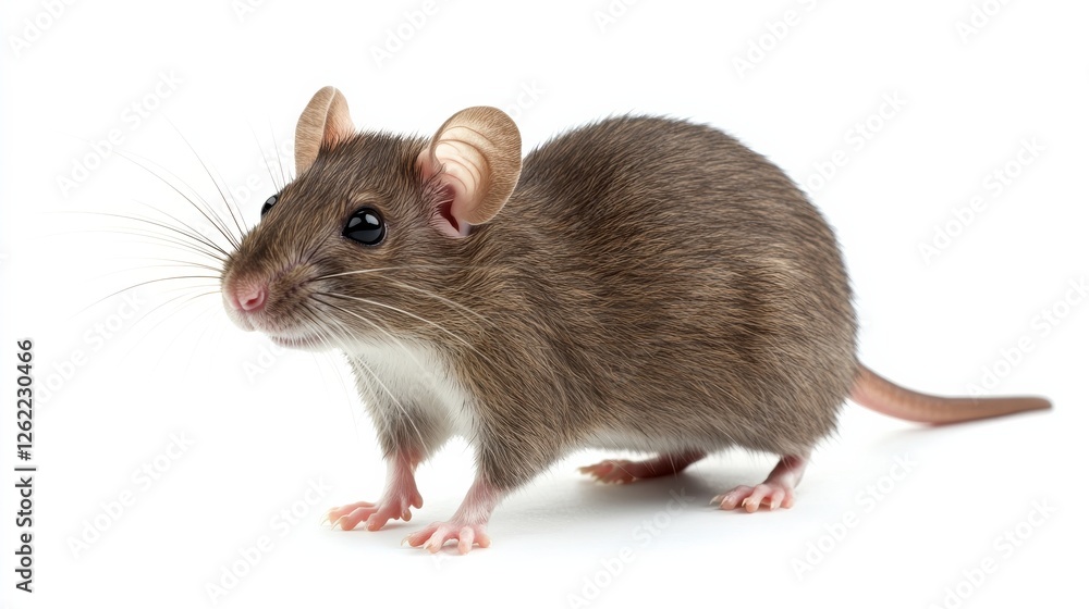 Detailed Close-Up of a Brown Mouse with Unique Features and Texture Detailed Close-Up of a Brown Mouse with Unique Features and Texture