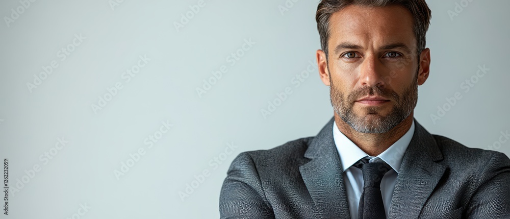 Confident Professional in Tailored Suit Confident Professional in Tailored Suit