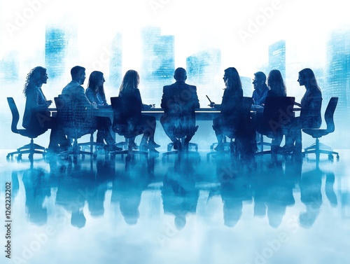 Business Team Collaboration in Holographic Setting