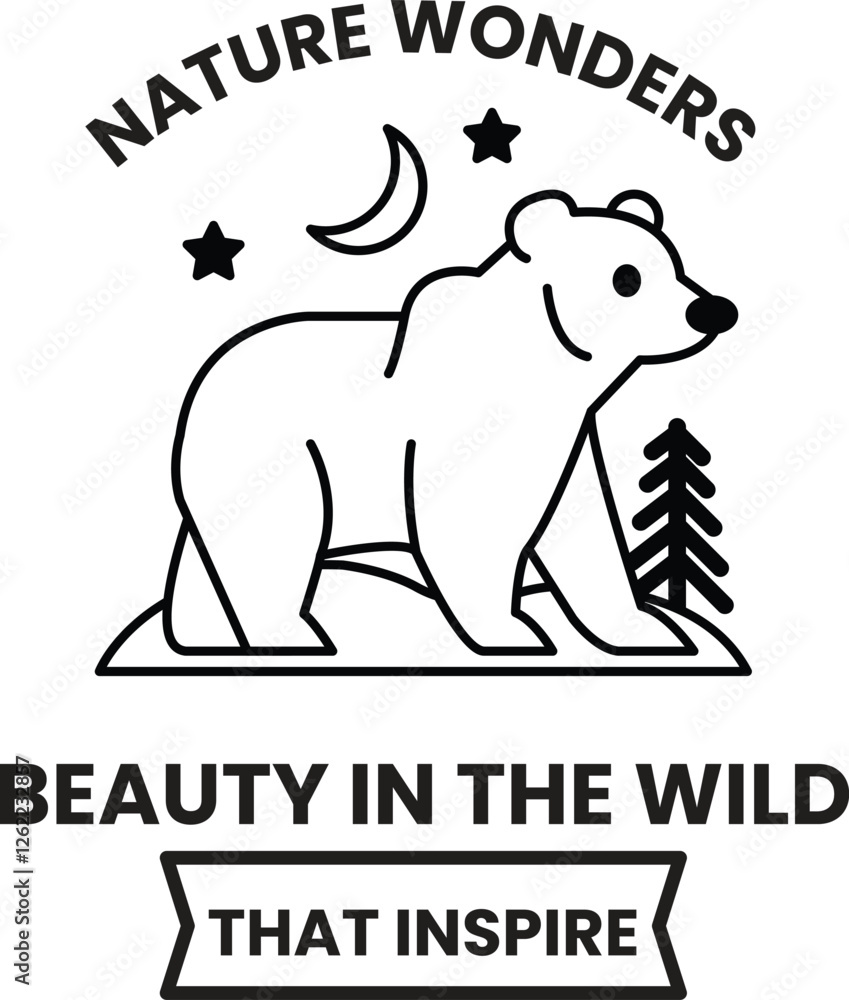 Obraz premium A bear is standing on a rock in the snow in the style of sign illustrations