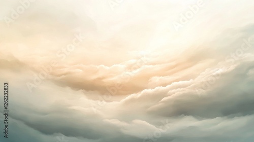 Obraz na płótnie Heavenly cloudscape, sunrise over ocean, peaceful background, ideal for serenity themes w salonie