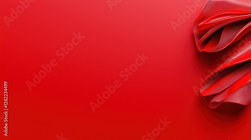 Abstract Red Swirling Fabric Design On Red Background