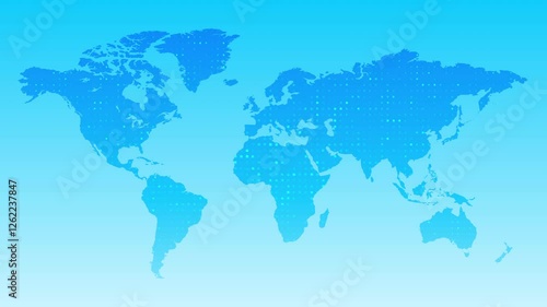 world map on blue background