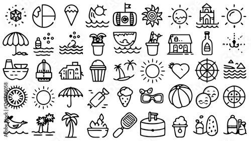 playful elements like ice cream, beach balls, palm trees, and nautical symbols, perfectly encapsulates the carefree and vibrant spirit of the season