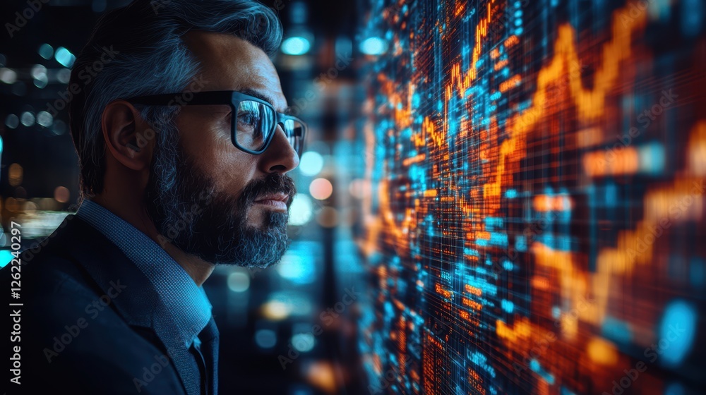 Professional Strategist Analyzing Data Trends Professional Strategist Analyzing Data Trends
