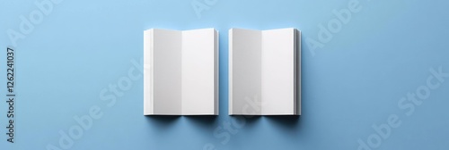 A simple yet elegant design of two white and blue color folded brochure mockups