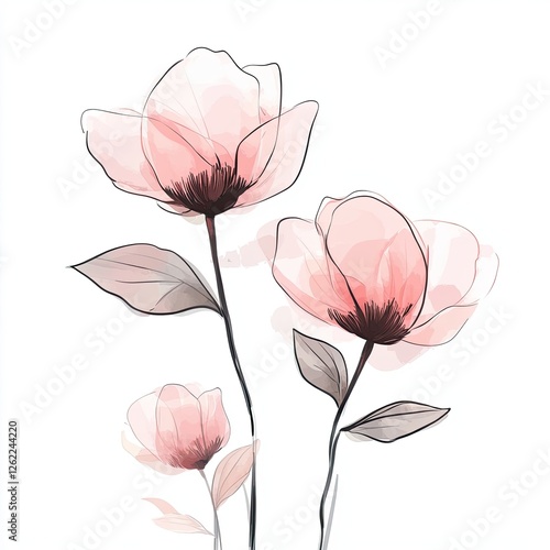 Pink Watercolor Peonies Elegant Floral Design for Wedding Invitations and Romantic Projects