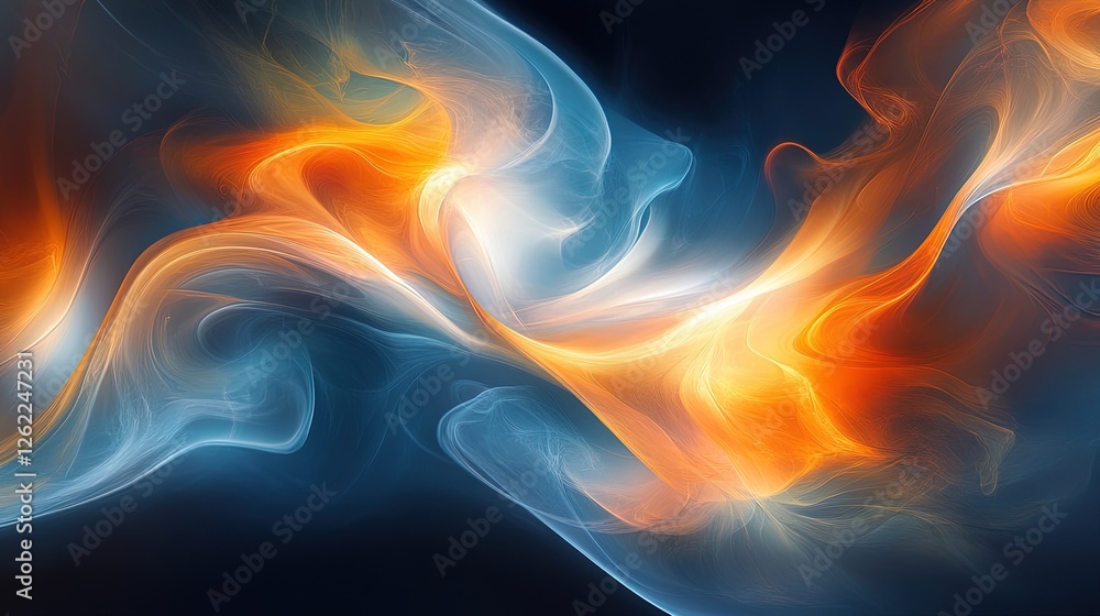 Abstract colorful smoke swirls on a dark background, forming dynamic shapes Abstract colorful smoke swirls on a dark background, forming dynamic shapes