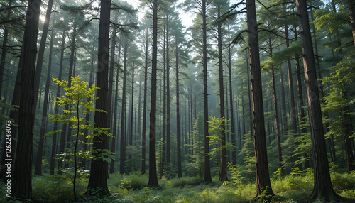 Wallpaper Mural The forest has young trees, big trees, and wide and tall forests. Torontodigital.ca