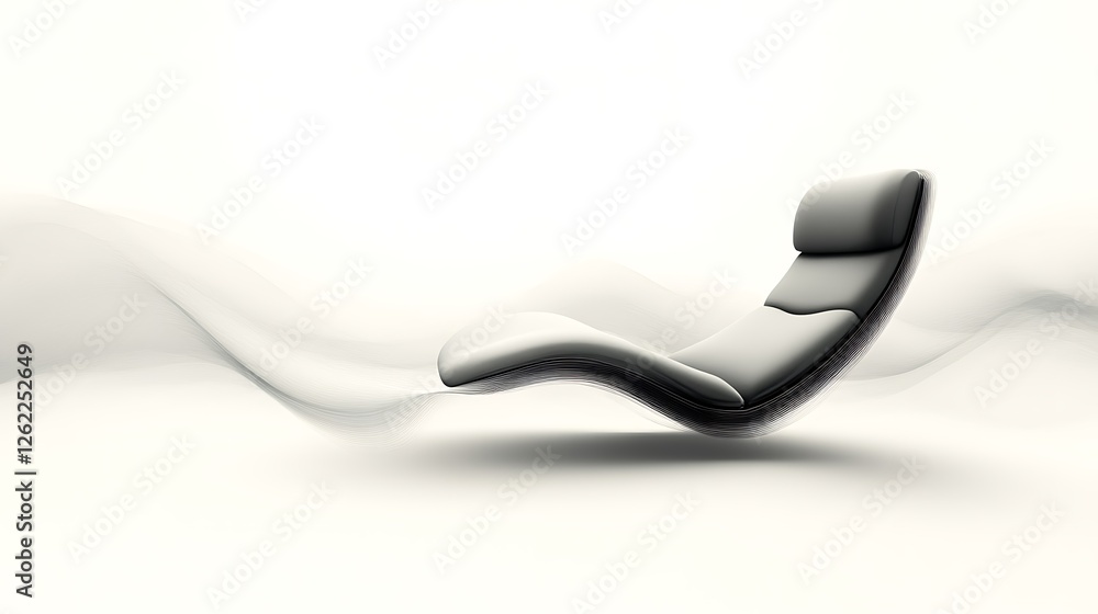Fototapeta premium Modern Gray Recliner Chair Design in Abstract Setting