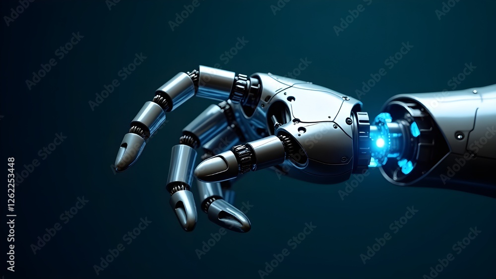 Futuristic Robotic Hand with Advanced Cybernetic Technology

