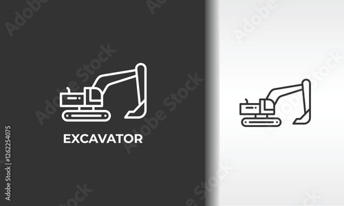 Excavator Vector, Icon Or Logo Sign Isolated Symbol Illustration