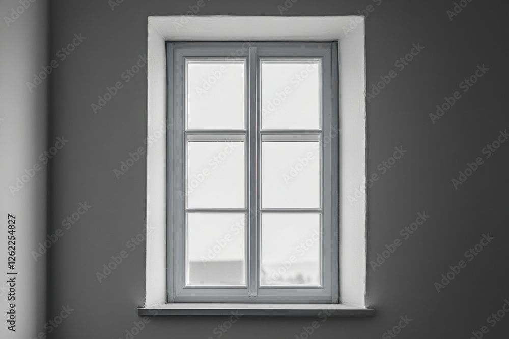 An interior shot of a gray window with white trim An interior shot of a gray window with white trim