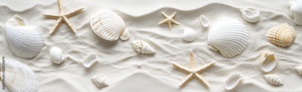 Seashells starfish beach sand summer background design Seashells starfish beach sand summer background design