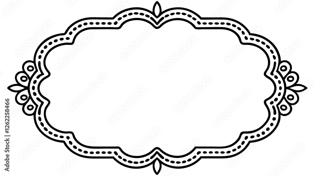 an ornate, scalloped frame with intricate dotted and floral patterns, perfect for adding a touch of sophistication to invitations, labels, or decorative projects an ornate, scalloped frame with intricate dotted and floral patterns, perfect for adding a touch of sophistication to invitations, labels, or decorative projects