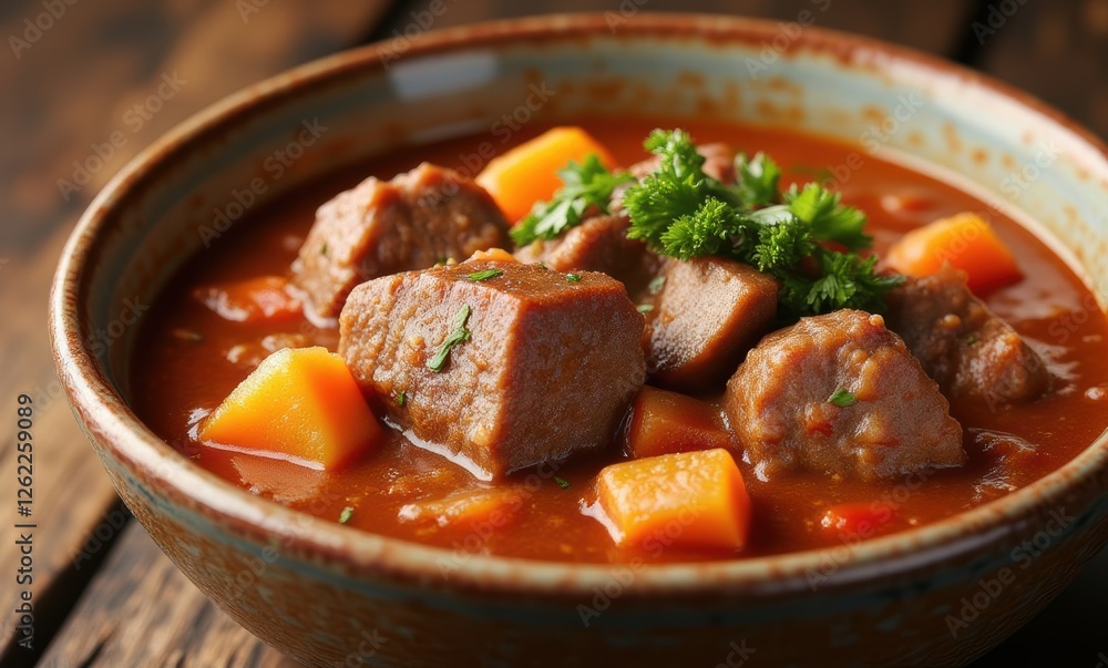 Delicious hearty meat stew with vegetables Delicious hearty meat stew with vegetables