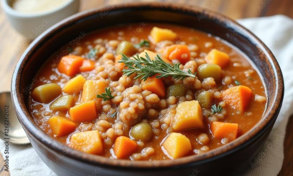 Delicious vegetable soup in a bowl Delicious vegetable soup in a bowl