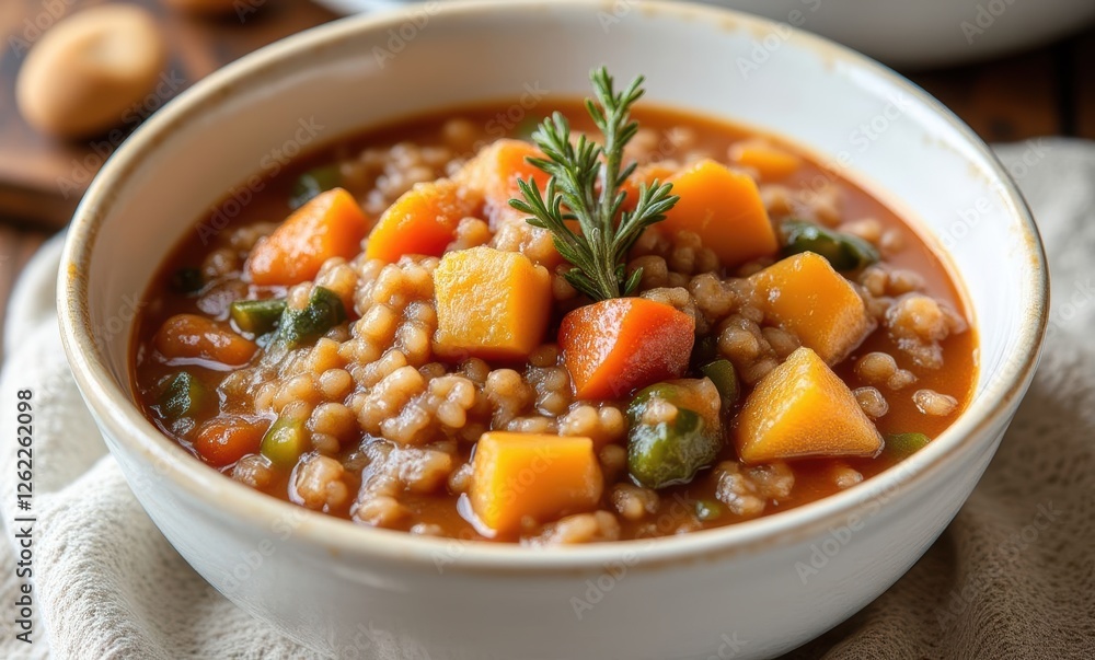 Healthy vegetable soup in a bowl Healthy vegetable soup in a bowl