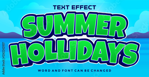 Schilderij op canvas Summer hollidays editable text effect