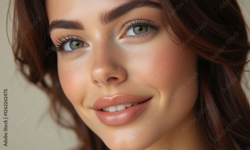 Smiling young woman with radiant skin Smiling young woman with radiant skin