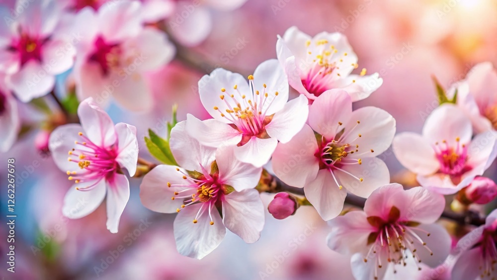 Delicate Pink and White Blossom Macro Photography - Spring Floral Detail Delicate Pink and White Blossom Macro Photography - Spring Floral Detail
