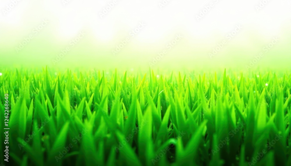 Fototapeta premium Lush green lawn, vibrant emerald hue, isolated , botanical, meadow