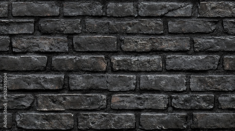 Obraz premium Black Brick Matte Wall 