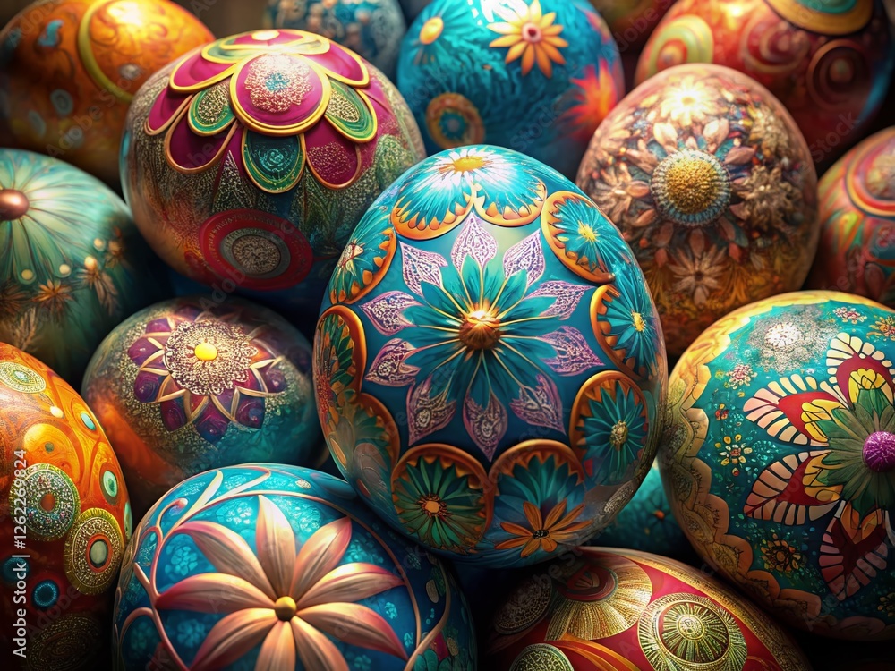 Detailed Easter Egg Surface: Festive Spring Background for Design Projects Detailed Easter Egg Surface: Festive Spring Background for Design Projects
