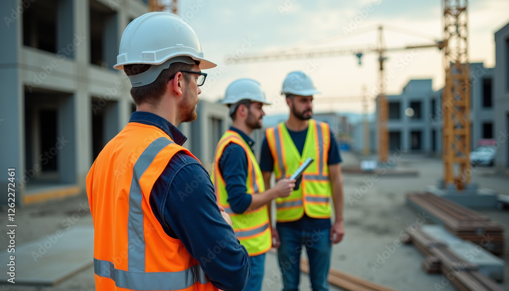Construction Workers on Building Site Construction Workers on Building Site
