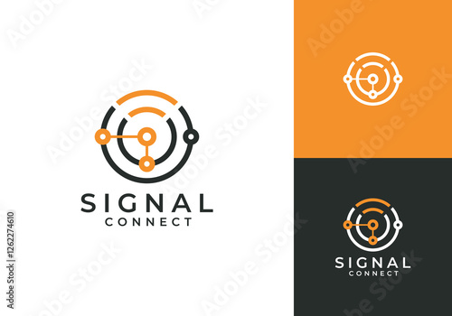 simple network wifi logo. technology inspiration connection lines vector graphic design