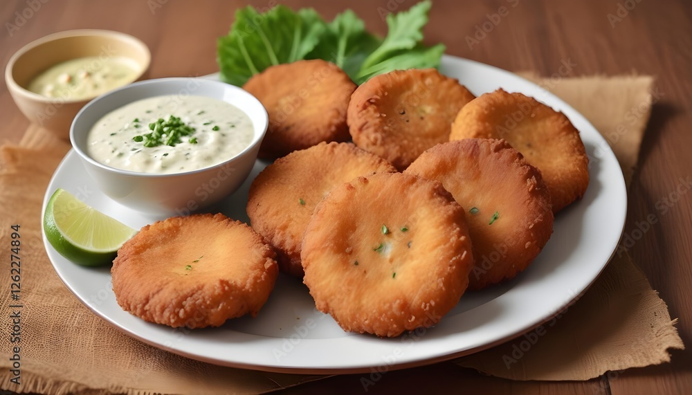 Delicious crispy vada accompanied by coconut chutney