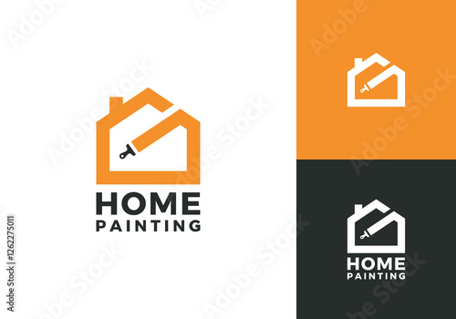 simple abstract home paint logo vector graphic design