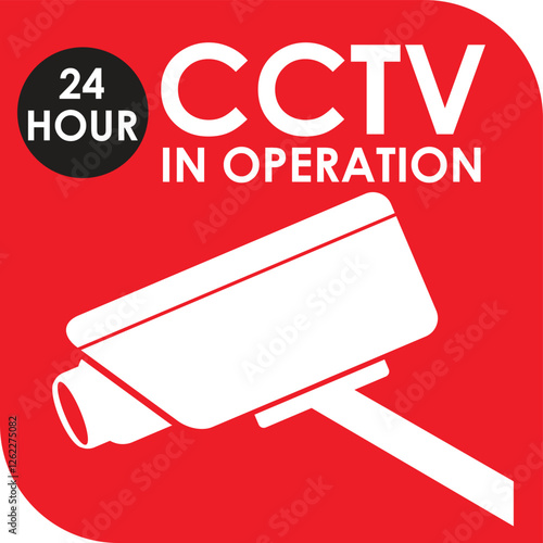 warning sign 24 hour CCTV in operation SIGNAGE