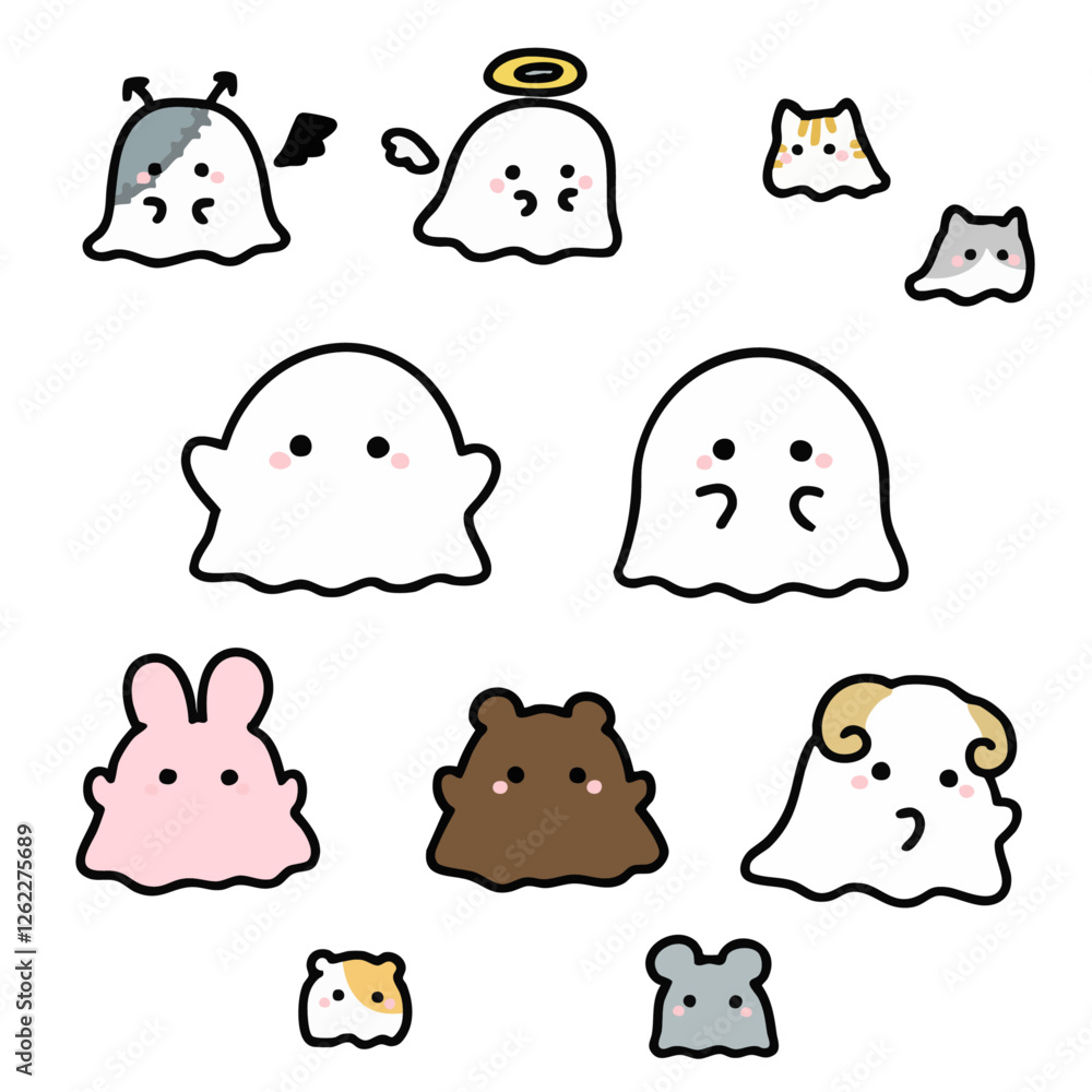 Fototapeta premium かわいいオバケセット