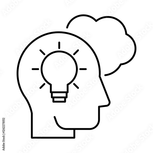 Reasoning icon.  Lightbulb Illustration Representing Logical Thought and Deductive Reasoning for Effective Decision-Making and Problem Solving. Vector illustration.